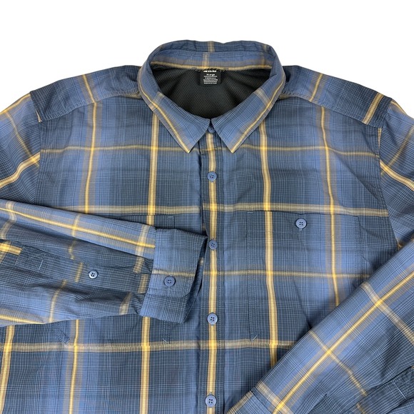Rei Co-Op Other - REI Co-op Mens XL Blue Plaid Long Sleeve Button Down Hiking Shirt Ripstop Vented